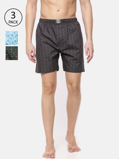 

Force NXT Men Pack Of 3 Printed Boxers, Blue