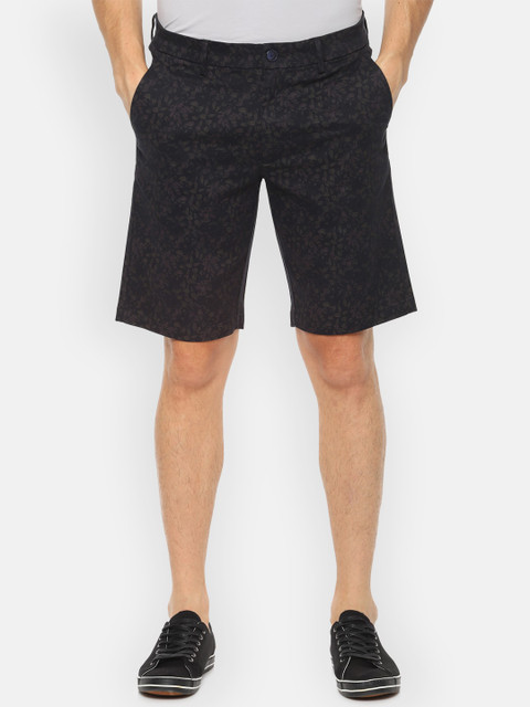 

V Dot Men Black Printed Regular Fit Regular Shorts