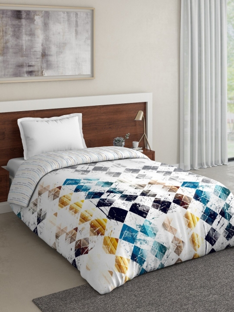 

DDecor White Geometric Mild Winter 150 GSM Single Bed Comforter
