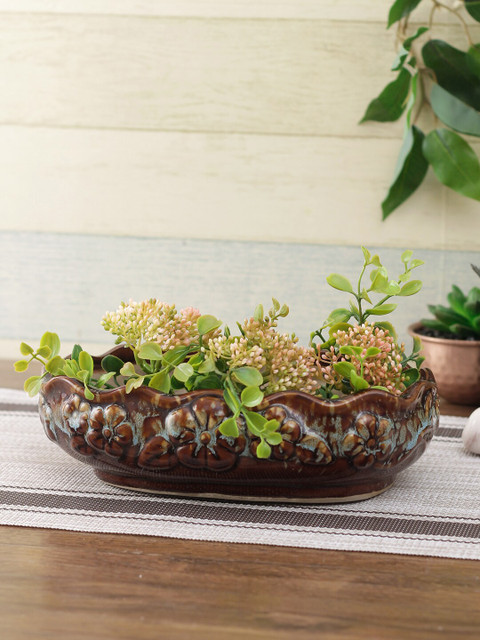 

Aapno Rajasthan Brown Printed Ceramic Planter