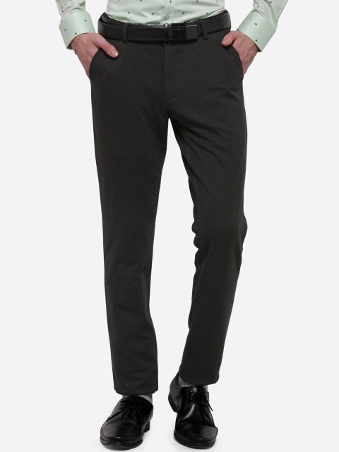 

JB STUDIO Men Black Slim Fit Solid Formal Trousers