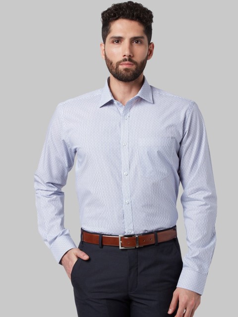 

Park Avenue Men Blue & White Slim Fit Striped Formal Shirt