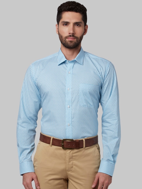 

Park Avenue Men Blue & White Regular Fit Checked Formal Shirt