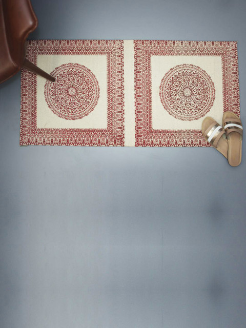 

nestroots Set of 2 Beige & Brown Printed Doormats