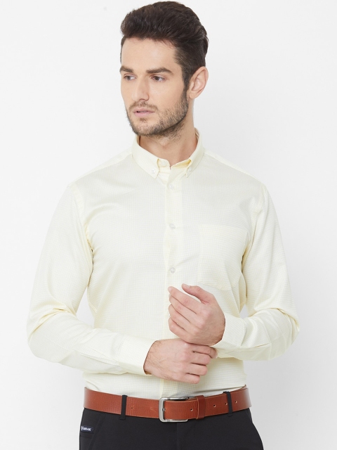 

EQUINOX Men Yellow Slim Fit Checked Formal Shirt