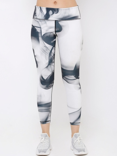 

Heart 2 Heart Women White & Navy Blue Printed Tights