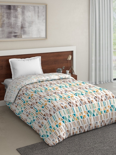 

DDecor Turquoise Blue & Off-White Geometric Mild Winter 150 GSM Single Bed Dohar