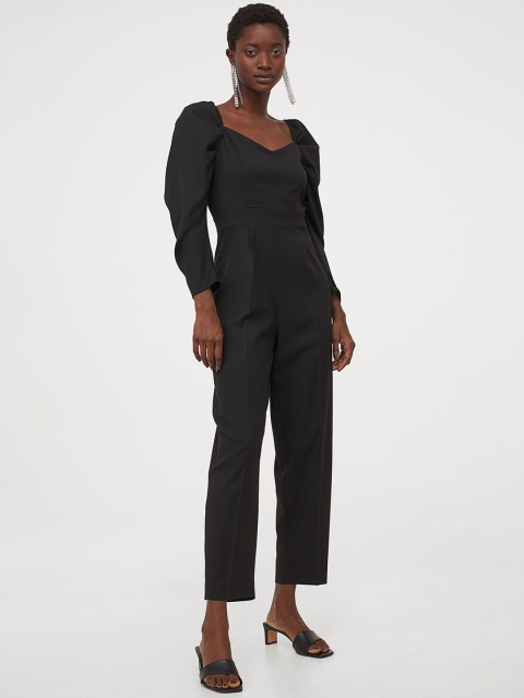 

H&M Women Black Sweetheart-Neckline Jumpsuit