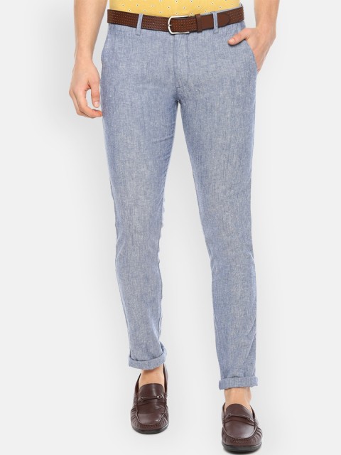 

Louis Philippe Sport Men Blue Slim Fit Self Design Regular Trousers