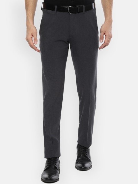 

Van Heusen Men Grey Slim Fit Solid Formal Trousers