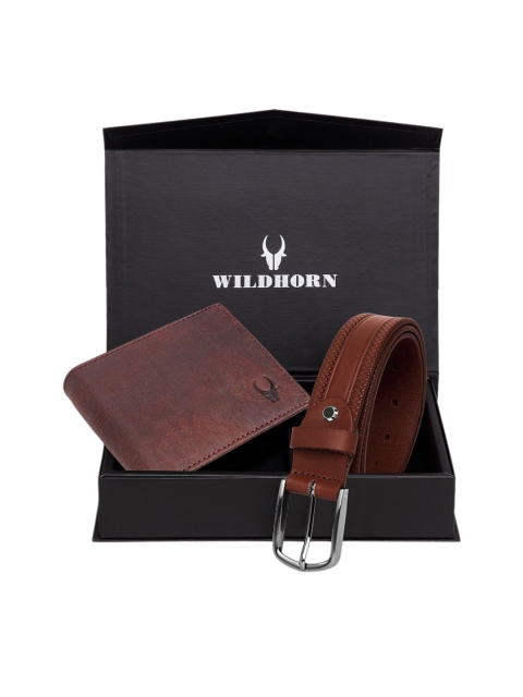 

WildHorn Men Brown RFID Protected Genuine Leather Accessory Gift Set