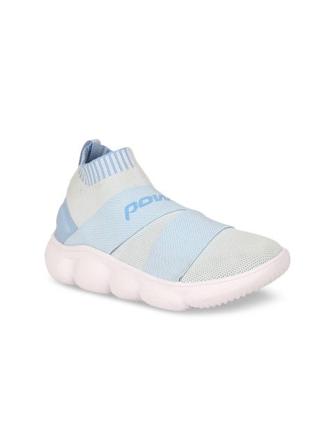 

Power Women Blue Slip-On Colourblocked Mid-Top Sneakers