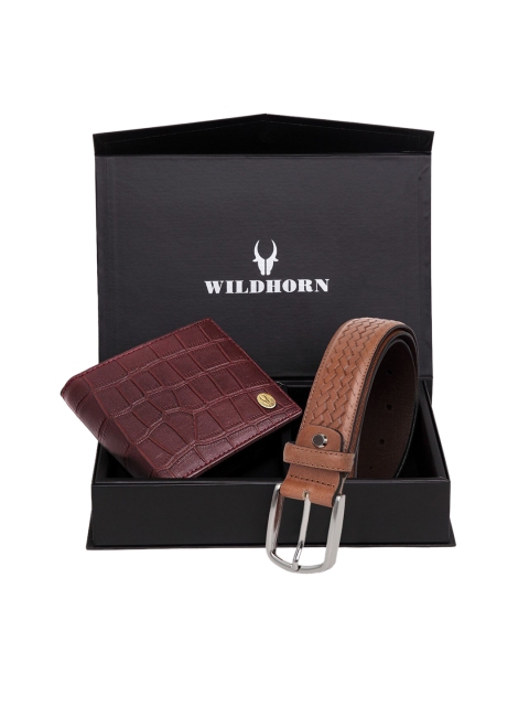 

WildHorn Men Brown RFID Protected Genuine Leather Accessory Gift Set