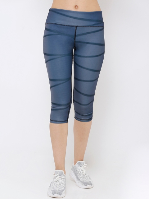 

Heart 2 Heart Women Blue & Black Printed Tights, Turquoise blue