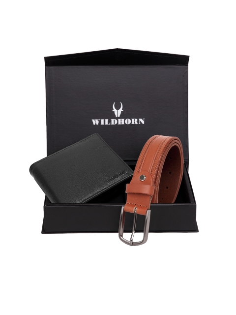 

WildHorn Men Black & Brown Solid RFID Protected Genuine Leather Accessory Gift Set
