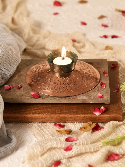 

Unravel India Copper toned Lacquer Coated Tealights