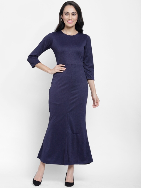 

NIXX Women Navy Blue Solid Maxi Dress