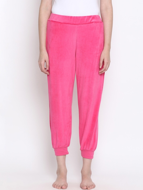

Clovia Women Pink Solid Mid-Rise Lounge Pant