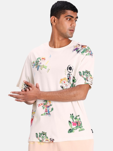 

Puma Men Off-White Printed Round Neck T-shirt