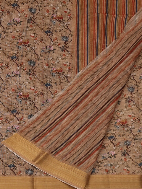 

Pothys Beige Printed Jute Silk Saree