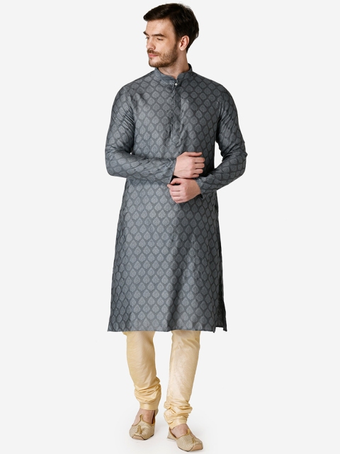 

TABARD Men Grey & Beige Woven Design Kurta with Pyjamas