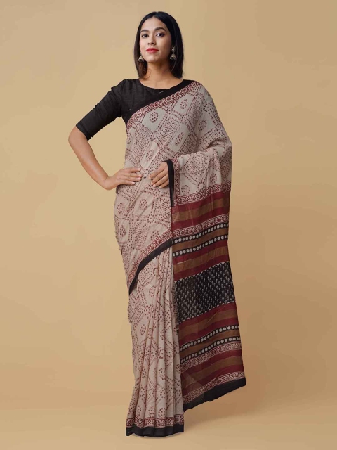 

Unnati Silks Beige Pure Cotton Printed Kota Saree