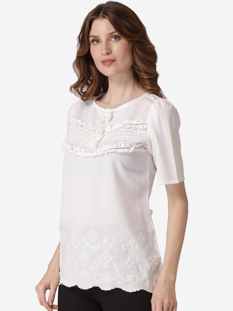 

LABEL REGALIA Women White Solid Top