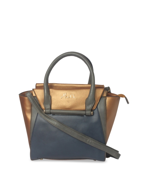 

Miss CL Gold-Toned & Grey Colourblocked Handheld Bag