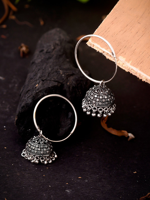 

Silvermerc Designs Silver-Plated Dome Shaped Hoop Earrings