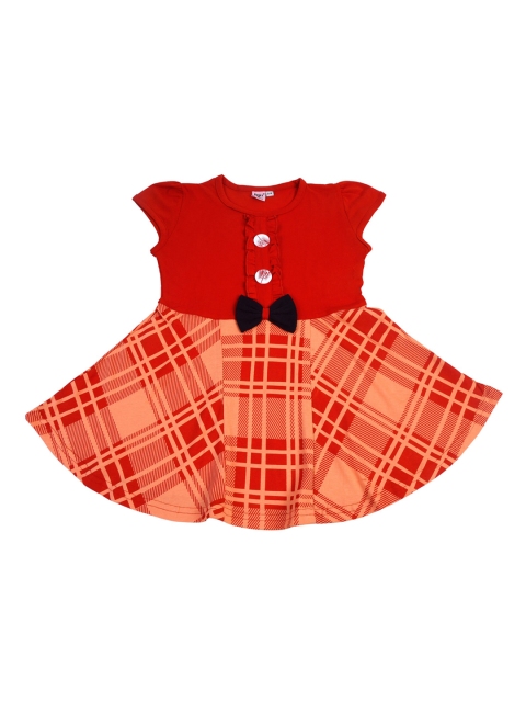 

POMY & JINNY Girls Red Checked Fit and Flare Dress