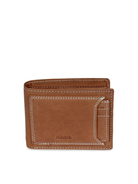 

Hidelink Men Brown Solid Two Fold Leather Wallet