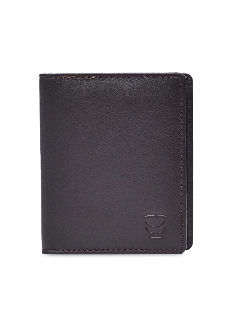 

TRENDERS Men Brown Solid Leather Two Fold Wallet