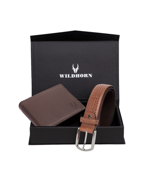 

WildHorn Men Brown Genuine Leather Accessory Gift Set