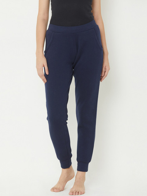 

Sweet Dreams Women Navy Blue Solid Lounge Pants