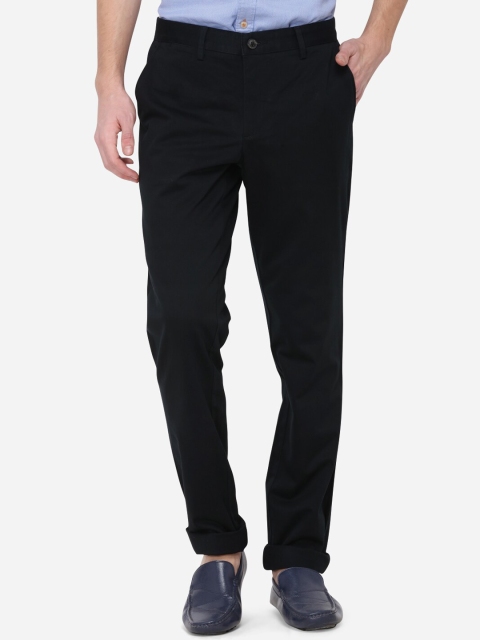 

JADE BLUE Men Blue Slim Fit Solid Regular Trousers