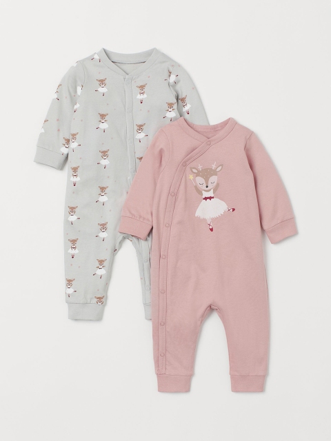 

H&M Infant Kids 2-Pack Cotton Pyjamas, Pink