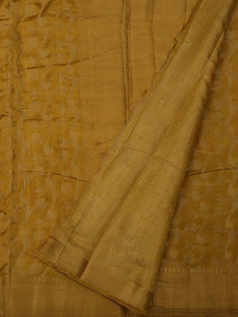 

Pothys Mustard Yellow Solid Jute Silk Saree