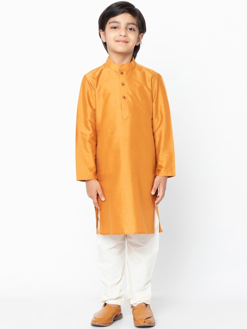 

KISAH Boys Yellow Solid Straight Kurta