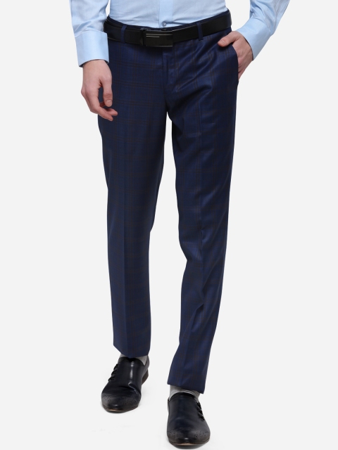 

JB STUDIO Men Navy Blue Skinny Fit Solid Formal Trousers