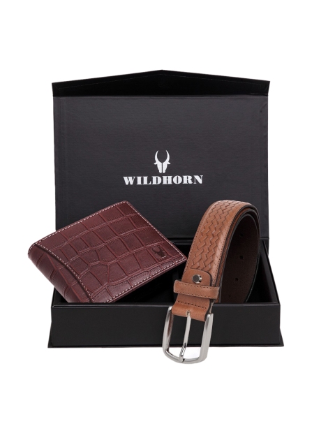 

WildHorn Men Brown RFID Protected Genuine Leather Accessory Gift Set