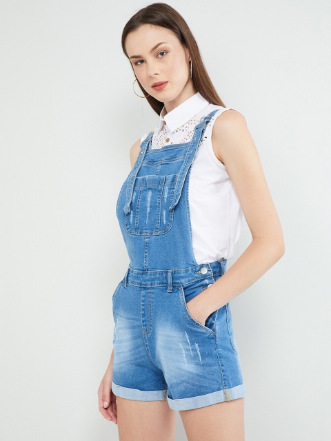 

max Women Blue Solid Dungarees