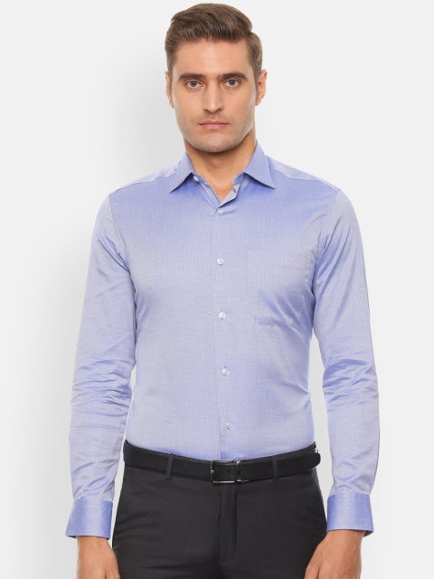 

Louis Philippe Men Blue Regular Fit Self Design Formal Shirt