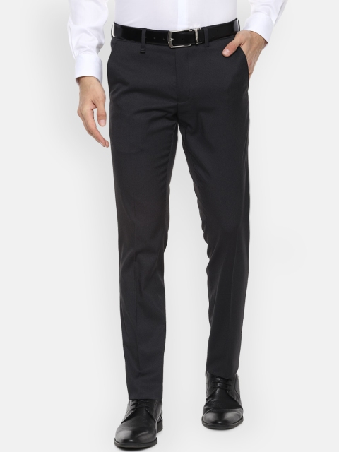 

Van Heusen Men Black Slim Fit Micro Printed Formal Trousers