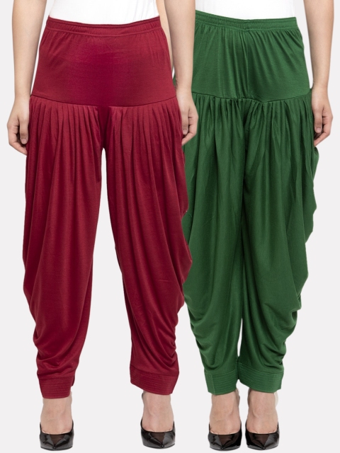 

GRACIT Women Pack Of 2 Solid Salwars, Green