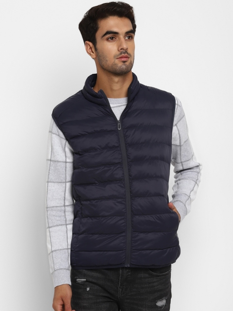 

METTLE Men Navy Blue Solid Puffer Jacket