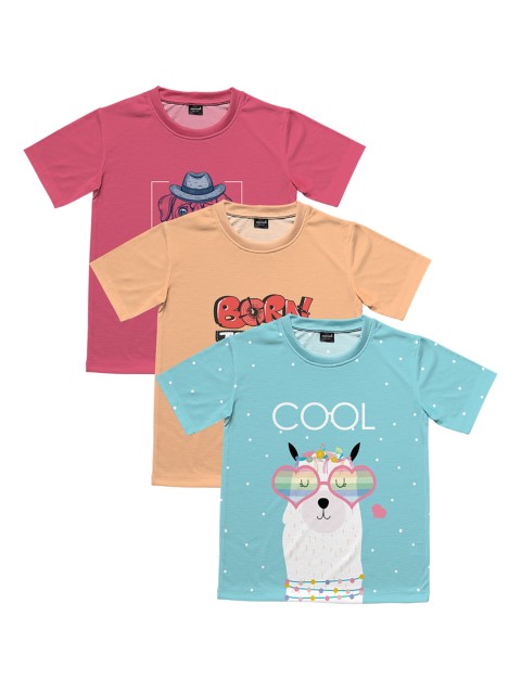 

mezmoda Boys Pack Of 3 Printed Round Neck T-shirts, Blue