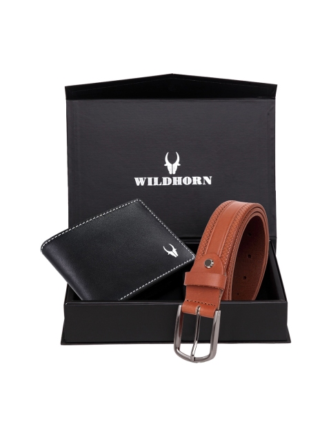 

WildHorn Men Black & Brown RFID Protected Genuine Leather Accessory Gift Set