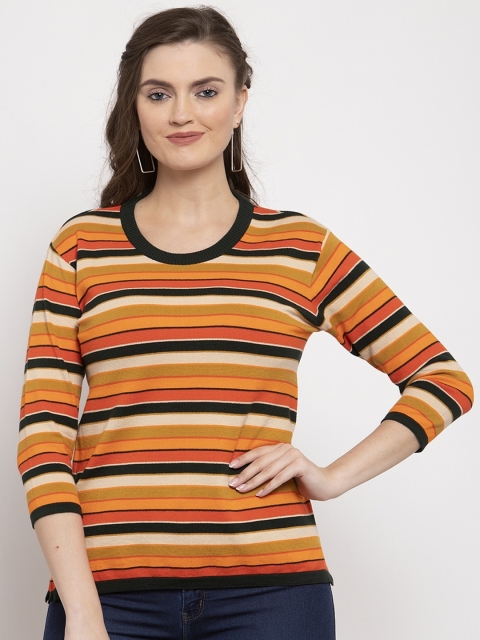 

Kalt Women Orange Striped Top