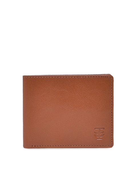 

TRENDERS Men Camel Brown Solid Leather Two Fold Wallet