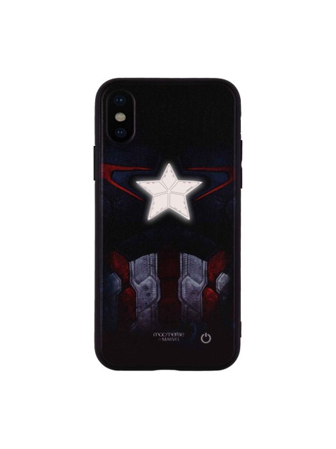 

macmerise Blue & Grey Marvel Comics Captain America Vintage Suit Lumous iPhone X Back Case